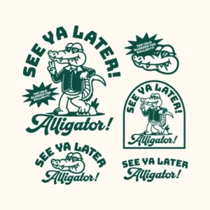DESIGN: ALLIGATOR (BACK DESIGN, FRONT, WORDMARK, 2X BADGE)