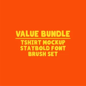 VALUE BUNDLE: T-SHIRT MOCKUP, STAYBOLD FONT, BRUSH SET - Dedonleon